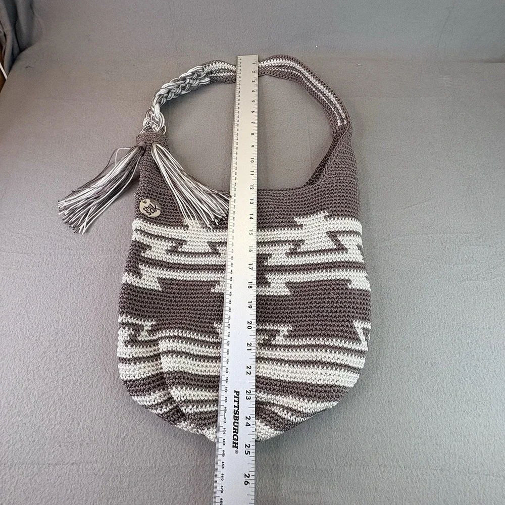 The Sak Ragam Handmade Crochet Back to Bali 120 Hobo Bag Brown & Tan